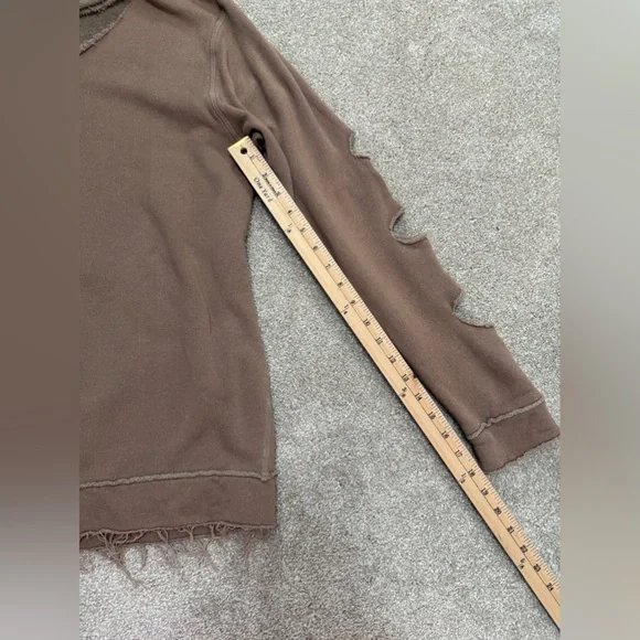 Álala - Edgy Distressed Brown Long Sleeve Cypher Sweatshirt- size Medium - Picture 6 of 14